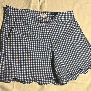 J. Crew High Waist Blue and White Shorts